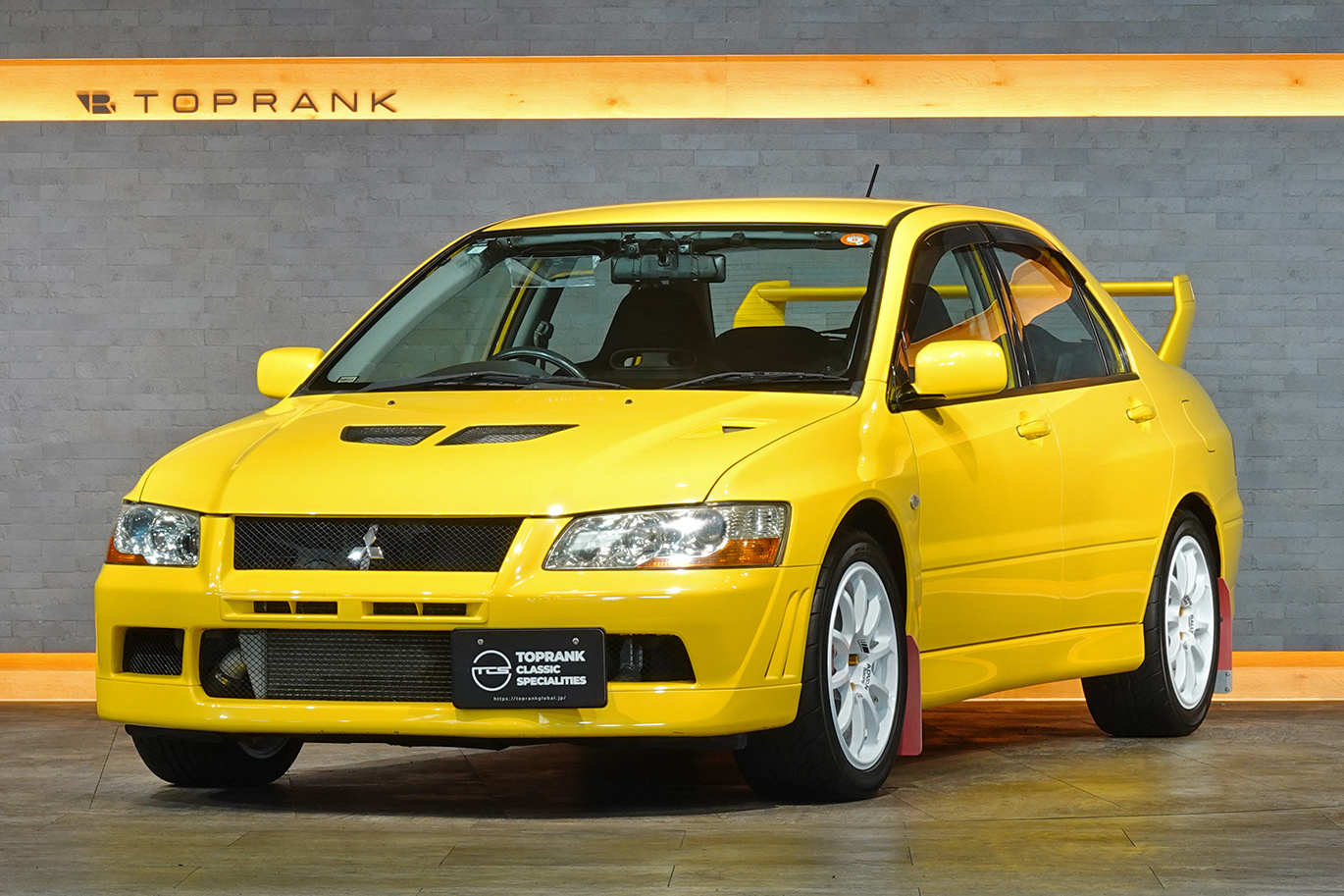 三菱 ランサーエボリューション Lancer GSR Evolution VII ワンオーナー・ADVAN Racing RCIII 17 インチ・Ralliart マッドフラップ純正ダンデライオンイエロー・4G63ターボエンジン・５速MT