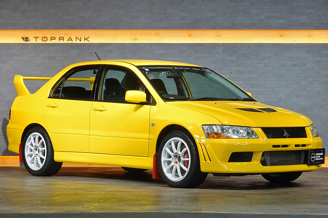 三菱 ランサーエボリューション Lancer GSR Evolution VII ワンオーナー・ADVAN Racing RCIII 17 インチ・Ralliart マッドフラップ純正ダンデライオンイエロー・4G63ターボエンジン・５速MT