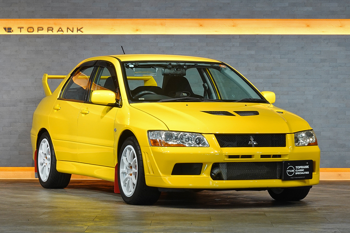 三菱 ランサーエボリューション Lancer GSR Evolution VII ワンオーナー・ADVAN Racing RCIII 17 インチ・Ralliart マッドフラップ純正ダンデライオンイエロー・4G63ターボエンジン・５速MT