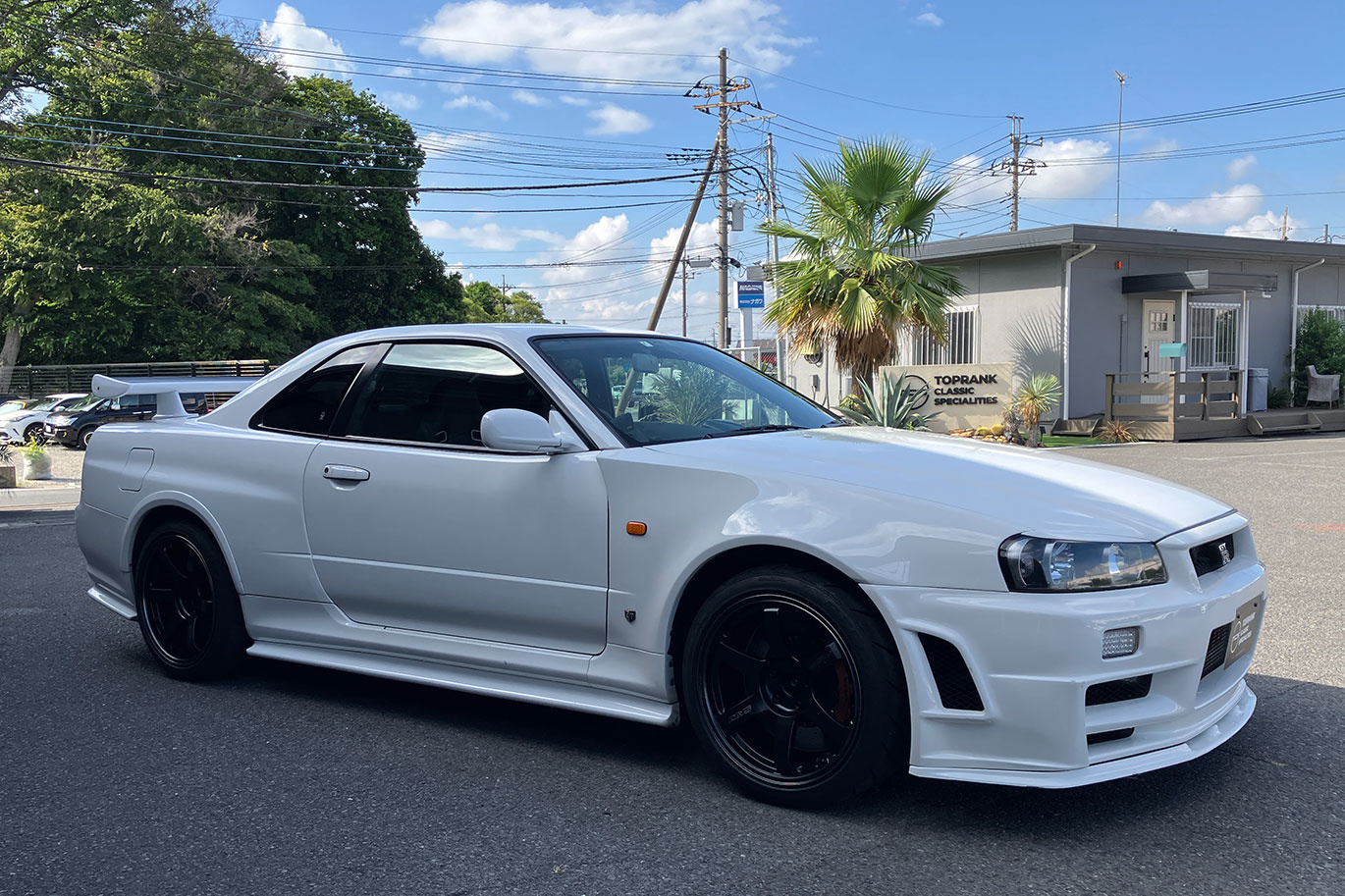 日産 スカイラインGT-R R34 BNR34 SKYLINE GT-R  V-SPEC II・新品RAYS Volk Racing TE37 Black Shadow LTD.・R35ブレーキキャリパー
