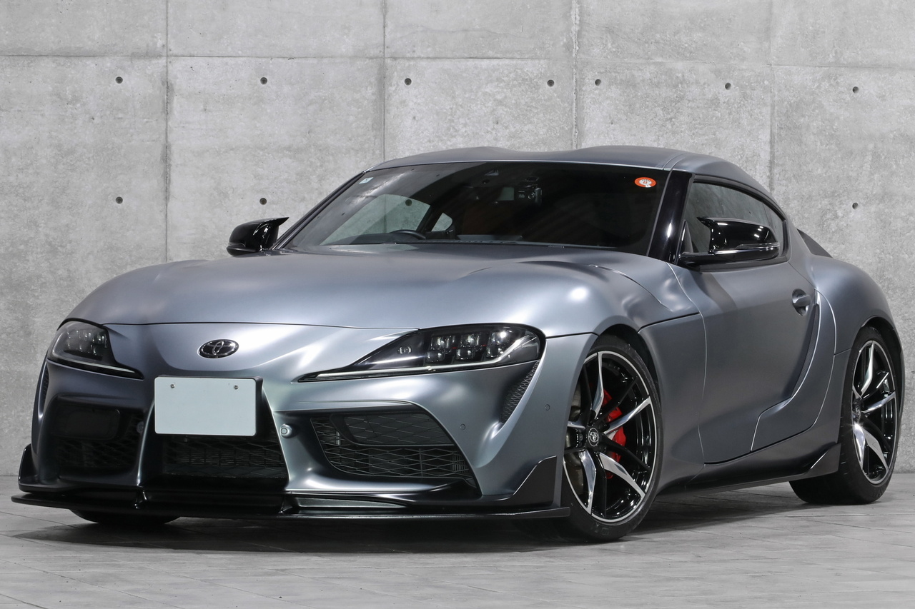 トヨタ スープラ RZ 台数限定カラー/マットストームグレー HKSカーボンサクション＆HAS フロント＆リアスポイラー 鍛造19AW 赤/黒インテリア JBLサウンド